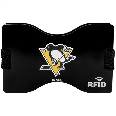 Pittsburgh Penguins Wallet RFID Blocking Slim Pocket Money Clip NHL Hockey Fan Cover