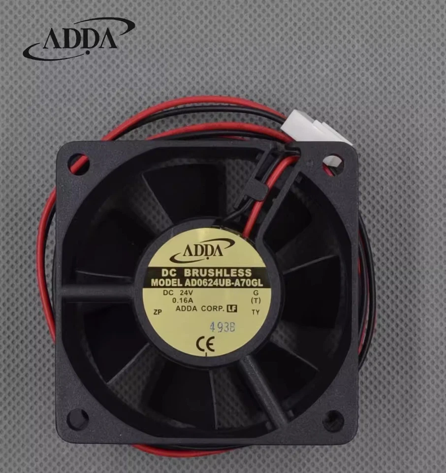 ADDA AD0624UB-A70GL 6025 DC24V 0.16A 6CM 2-Pin Dual Ball Inverter Cooling Fan - Image 1 of 1