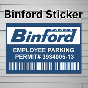 Binford Tools Parking Permit (Vinyl Decal Sticker, Car laptop window tumbler wat - Picture 1 of 5