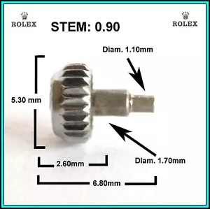 ROLEX CROWN Datejust Ø 5.30mm Steel Twinlock - For 6916, 6917, 6918, 6919, 6924 - Picture 1 of 10