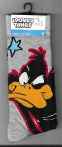 DAFFY DUCK Looney Tunes Pair of CREW CUT SOCKS Men's 6-12 The Rev's - Picture 1 of 24