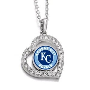 Kansas City Royals Womens Sterling Silver Link Chain Necklace With Pendant D19 - Picture 1 of 5