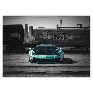 Vlies Fototapete Tapete Wandbild Türkiser Lamborghini Nr. H8819_TV - Bild 1 von 28