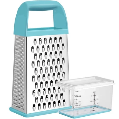 Rallador de queso profesional de 4 caras caja de acero inoxidable rallador triturador de alimentos Foto 1 de 4