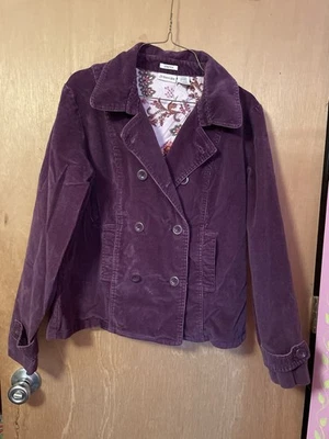 Vintage ST JOHN'S BAY "Stretch" Purple Corduroy Blazer Jacket Women's Large - Image 1 of 4