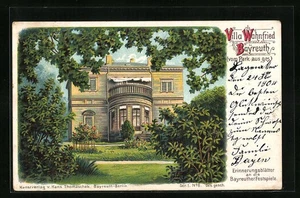 Lithographie Bayreuth, Bayreuther Festspiele, Villa Wahnfried 1904  - Picture 1 of 2
