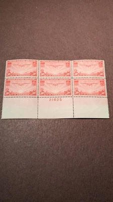 U.S. Stamp #C22 VFNH Mint Plate Block of Six - Image 1 of 3