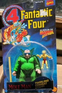 1994 Marvel Fantastic Four Mole Man w/ Twirling Combat Staff Figure Toy Biz NEW - Picture 1 of 1