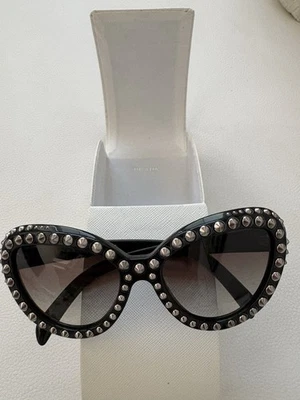 Prada SPR 31Q Studded Ornate Cat‑Eye Sunglasses - image 1 of 4