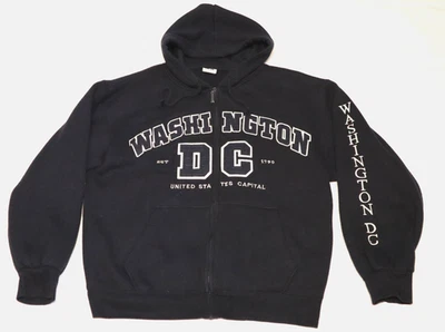 Washington DC mens Long Sleeve full Zip Deep Navy Blue Hoodie Size L - Image 1 of 4