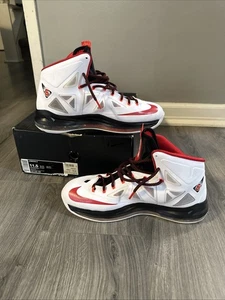 Scarpe da basket Nike da uomo Lebron X 541100-100 bianche sneakers taglia 11,5 - Foto 1 di 21