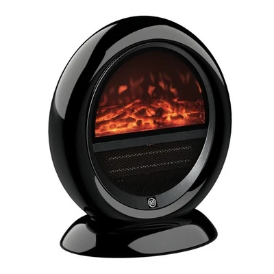 HOMCOM Table Top Electric Fireplace Heater W/ LED Flame Rotatable Head Black - Image 1 of 4