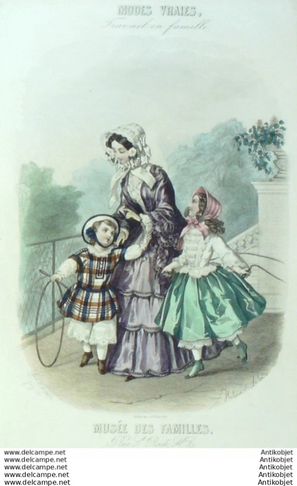 Gravure Mode Musee des familles 1852 #  7 (Old fashion plate) - Photo 1/1