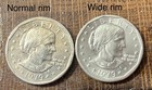 1979 P $1 SBA SUSAN B ANTHONY WIDE RIM ERROR COIN 1979 P $1 SBA SUSAN B ANTHONY WIDE RIM ERROR COIN