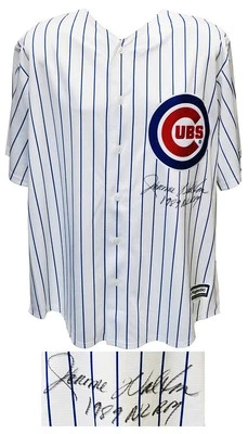 Jerome Walton Signed Cubs Majestic White Pinstripe Replica Jersey w/ROY (SS COA) - Image 1 of 2