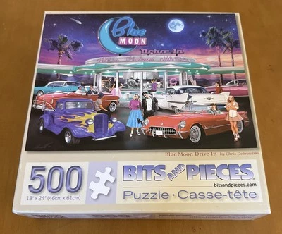 Quebra-cabeça de 500 peças Blue Moon Drive In por Chris Dobrowolski - Imagem 1 de 4