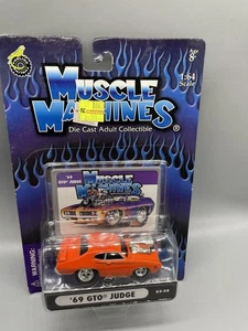 2003 Muscle Machines ’69 GTO Judge Orange Die-Cast 1:64 NIP 03-50 package wear - Picture 1 of 6