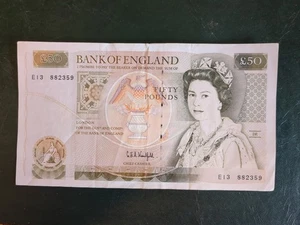 Bank of England £50 note QE II, Christopher Wren. Graham Kentfield E13 882359. - Picture 1 of 2