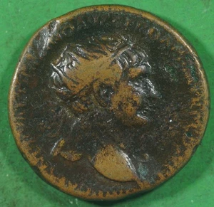Roman Imperial ae AS Coin of Trajan EMPEROR ON HORSEBACK @2272 - Picture 1 of 3