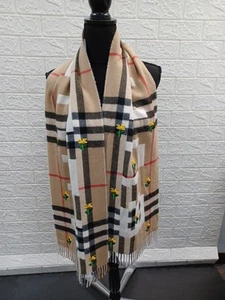 NEU Burberry X Minecraft Logo & Check Kaschmir Schal - Bild 1 von 14