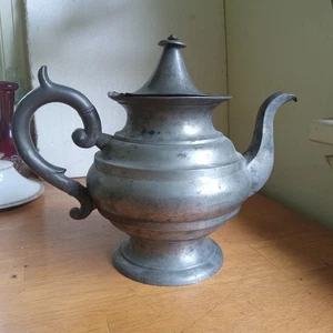 1850 RARE L.J.CURTIS SIGNED PEWTER OR BRITANNIA TEAPOT FROM MERIDEN,CONN? - Picture 1 of 12