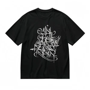 Women's Comfy Breathable Classic T-Shirt Artistic Handwriting Graphic Tee - Picture 1 of 6