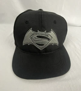 New! Superman batman Hat Cap Dawn of Justice Black Grey Adjustable DC Comics - Picture 1 of 9