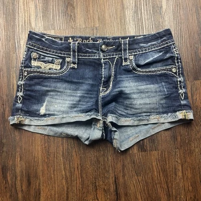 Miss Me Nancy Corto Envejecido Medio Lavado Estrás Mujer’s Talla 29 Foto 1 de 4