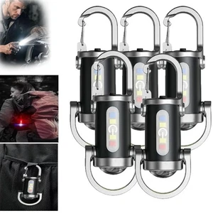 Mini linterna LED súper brillante USB recargable llavero de bolsillo antorcha 1-5 piezas  - Imagen 1 de 25