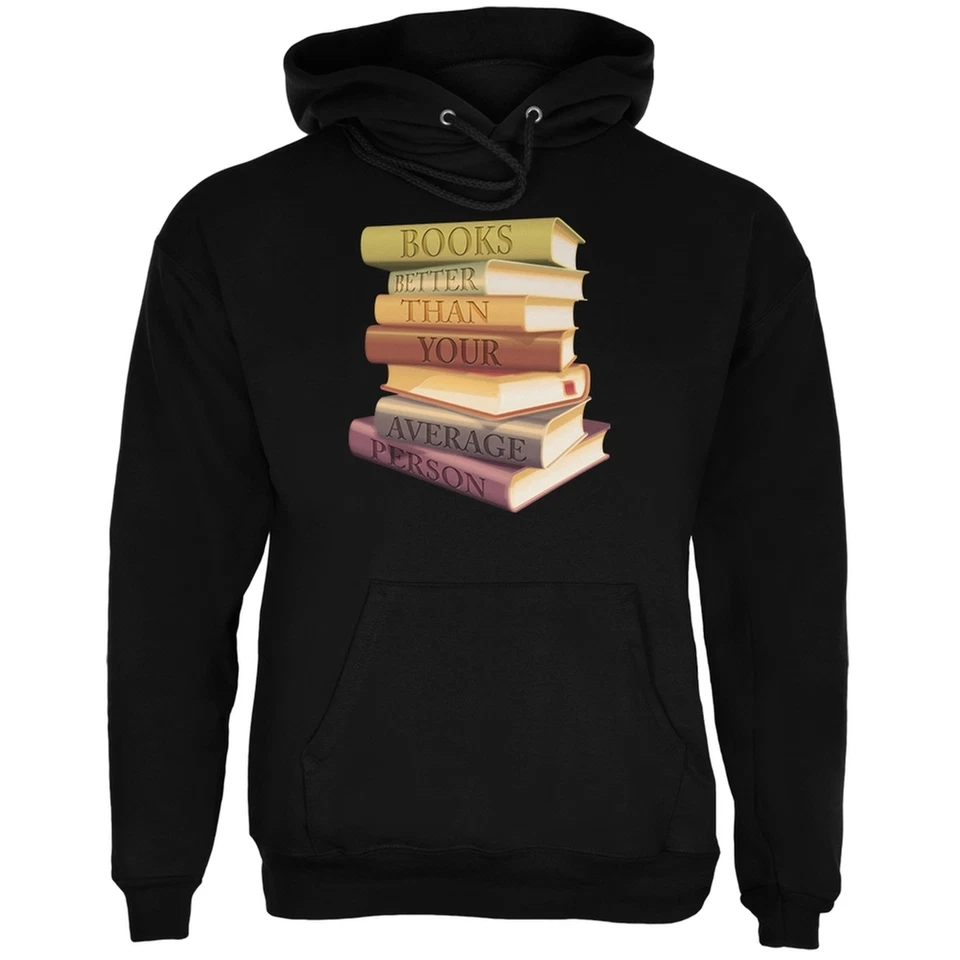 Sudadera con capucha negra para adultos Books Better Than People Foto 1 de 1
