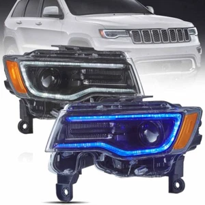 VLAND Fit 2014-2022 Jeep Grand Cherokee LED Projector Headlights w/Black Housing - Picture 1 of 16