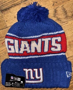 New York Giants Hat Beanie Cuffed Fleece Lined Knit Removable Pom Cap US SHIP - Picture 1 of 2