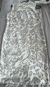 J. MCLAUGHLIN Dress LARGE Stretch faux suede animal print sleeveles Back zip - Picture 1 of 7