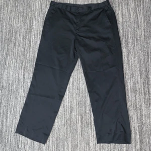 Kenneth Cole Reaction Mens 38x32 Flat Front Dress Pants Black Gray Pinstripe - Picture 1 of 6