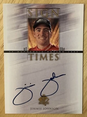2000 SP Authentic Sign of the Times Jimmie Johnson Autograph Rookie Year On Card - Image 1 of 3