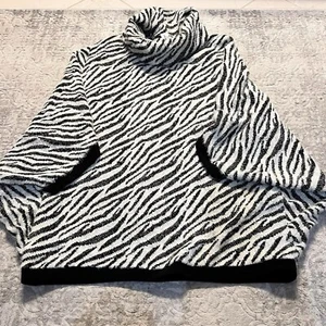 Joseph Ribkoff Black White Zebra Animal Print Boxy Top Size 12 - Picture 1 of 13