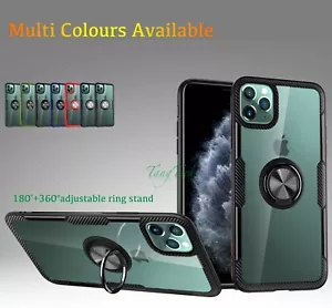 Shockproof Heavy Duty Ring Stand Clear Case for Apple iPhone8 XR XSMax 11pro SE - Picture 1 of 16