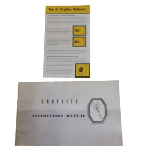 Vtg Graflite Camera Flash Instruction Manual + 5" Reflector Info Sheet, Graflex - Picture 1 of 9