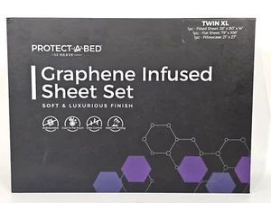 Protect A Bed Charcoal Infused Twin XL Sheet Set Fitted ,Flat and Pillowcase NEW - Picture 1 of 7