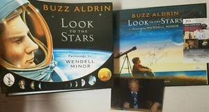 AUTOGRAPHED Buzz Aldrin & Wendell Minor SIGNED Book LOOK TO THE STARS - COA JSA - Picture 1 of 5