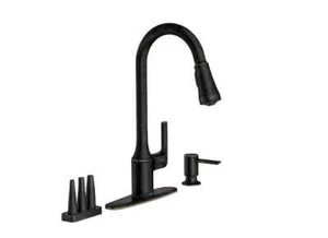 MOEN Milton Single-Handle Pull-Down Kitchen Faucet w/ Reflex + Power Clean - Picture 1 of 5