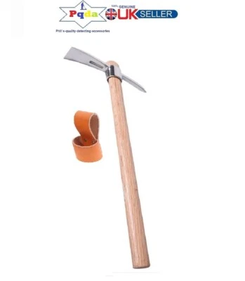 UNBRANDED SUPPLIED BY PQDA Metal Detecting Detector Accessory Stainless Steel Pick Head Wood Shaft + Hanger