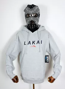 Lakai Skate Shoes Hooded Sweatshirt Stacked Pullover Grey Heather In S - Picture 1 of 2