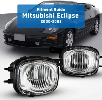 For 2000-2002 Mitsubishi Eclipse Fog Lights Clear Lens Bumper Lamps Replacements - Image 1 of 4