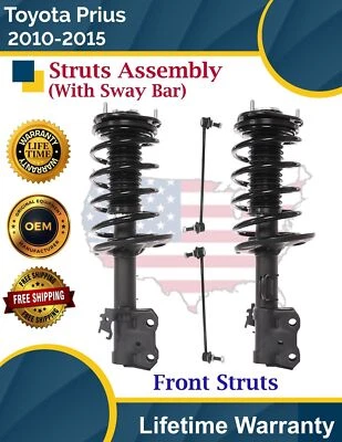 New OE Front Struts W/ Sway Bar for 2010-2015 Toyota Prius Lifetime Warranty - Image 1 of 4