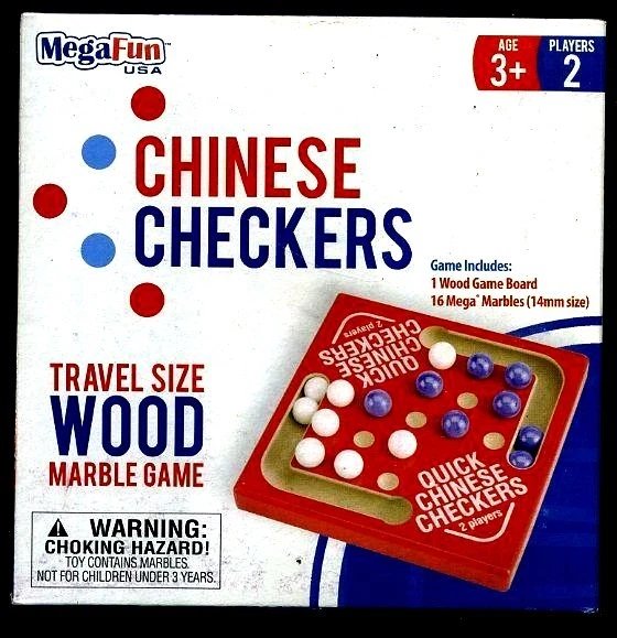 MegaFun Mega Fun Quick Chinese Checkers Marble Game Travel Size 2 Players