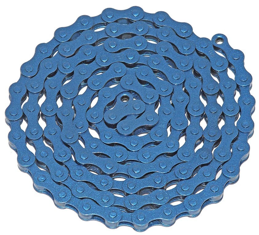 YBN ALTA BMX 1/SPEED BICYCLE STEEL CHAIN 1/2 X 1/8 X 112 BLUE. - Image 1 of 1
