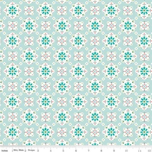 GRANNY CHIC WALLPAPER IN BLUE LORI HOLT RILEY BLAKE 1930s REPRO CALICO FABRIC HY - Picture 1 of 1