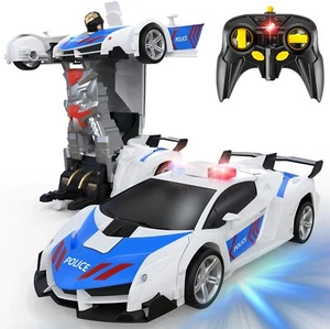 Policía Policía Coche Transformador 2 en 1 Robot Juguete para 3 4 5 6 7 8 9 años Niño Niños - Imagen 1 de 5