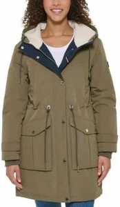 NWT Tommy Hilfiger Ladies' Parka Jacket Cozy Lined Hood Rib Storm Cuff - Picture 1 of 6